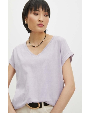 Medicine t-shirt bawełniany damski kolor fioletowy