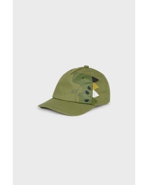 Mayoral czapka dziecięca kolor zielony gładka