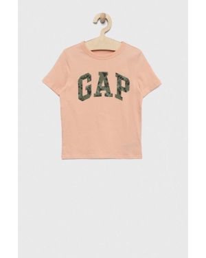 GAP t-shirt bawełniany dziecięcy kolor pomarańczowy z nadrukiem