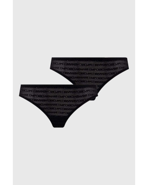 Emporio Armani Underwear stringi 2-pack kolor czarny transparentne