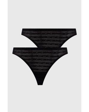 Emporio Armani Underwear figi 2-pack kolor czarny z koronki