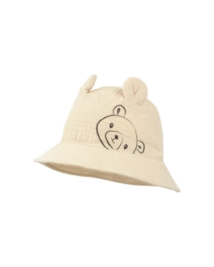 Jamiks kapelusz bawełniany dziecięcy VISERYS kolor beżowy bawełniany