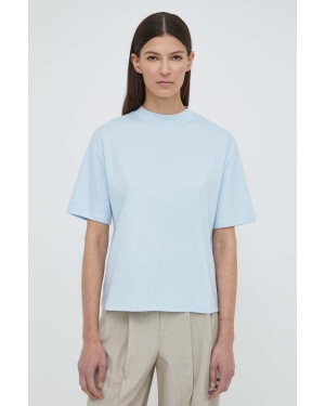 Theory t-shirt bawełniany damski kolor niebieski