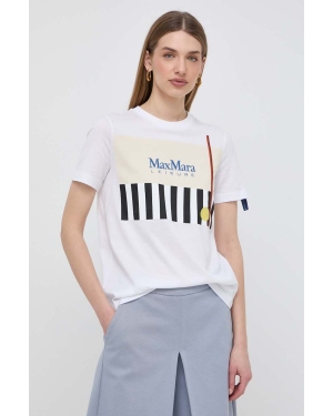 Max Mara Leisure t-shirt bawełniany damski kolor biały 2416941108600