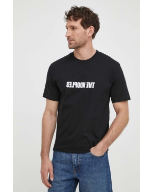The Kooples t-shirt bawełniany męski kolor czarny z nadrukiem HTSC28024K