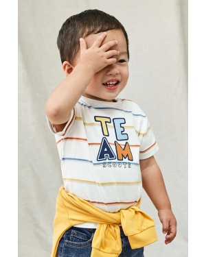 Mayoral t-shirt bawełniany niemowlęcy kolor pomarańczowy wzorzysty