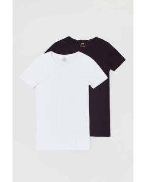OVS t-shirt piżamowy dziecięcy 2-pack kolor czarny gładka