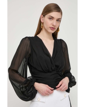 Elisabetta Franchi koszula jedwabna kolor czarny regular CA03242E2