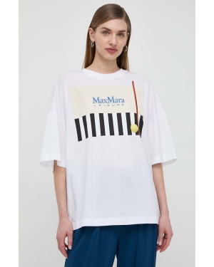 Max Mara Leisure t-shirt bawełniany damski kolor biały