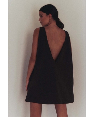 MUUV. sukienka bawełniana sukienka #SKATEGIRL kolor brązowy mini oversize