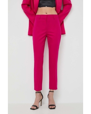 Weekend Max Mara spodnie damskie kolor różowy fason cygaretki high waist