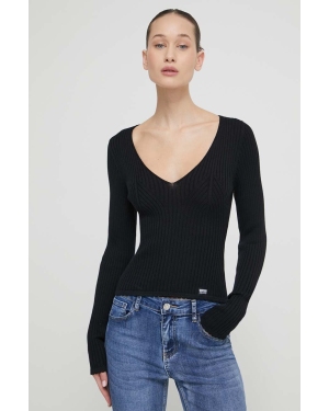 Moschino Jeans sweter bawełniany kolor czarny lekki