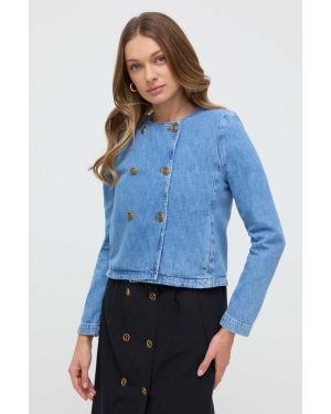 Twinset kurtka jeansowa damska kolor niebieski przejściowa