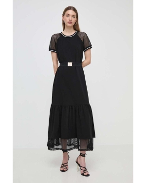 Liu Jo sukienka kolor czarny maxi rozkloszowana