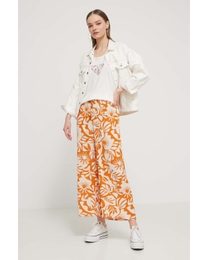 Billabong spodnie damskie kolor pomarańczowy proste high waist