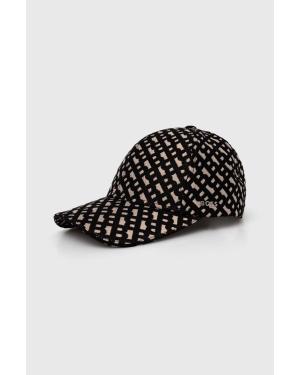 BOSS czapka z daszkiem kolor czarny wzorzysta 50515470