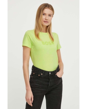 Boss Orange t-shirt bawełniany BOSS ORANGE damski kolor zielony