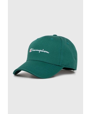 Champion czapka z daszkiem bawełniana kolor zielony z aplikacją 805973