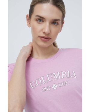 Columbia t-shirt Columbia Trek damski kolor różowy 1992134