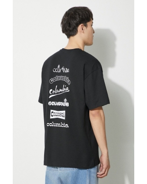 Columbia t-shirt Burnt Lake męski kolor czarny z nadrukiem 2071711