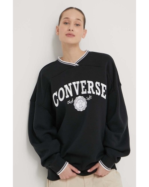 Converse bluza damska kolor czarny z nadrukiem