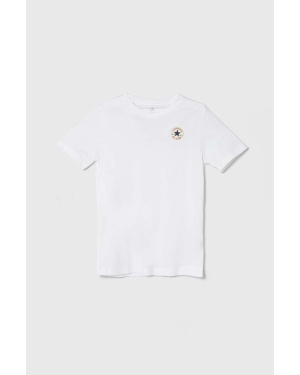 Converse t-shirt bawełniany dziecięcy kolor biały z nadrukiem