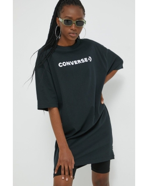 Converse sukienka bawełniana kolor czarny z nadrukiem 10023921.A01-001