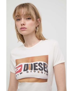 Diesel t-shirt bawełniany damski kolor biały