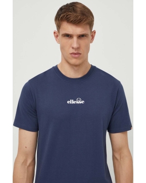 Ellesse t-shirt bawełniany Ollio Tee męski kolor granatowy z nadrukiem SHP16463