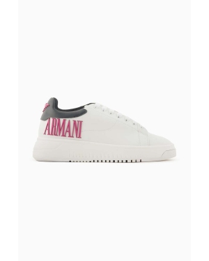 Emporio Armani sneakersy skórzane kolor biały X3X024 XR127 C682
