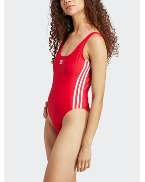 adidas Strój kąpielowy Adicolor 3-Stripes Swimsuit IC2272 Czerwony Slim Fit
