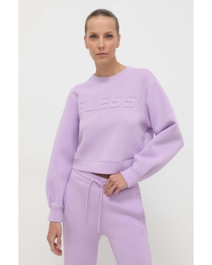 Guess bluza damska kolor fioletowy melanżowa