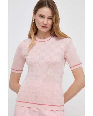 Guess t-shirt ROSIE damski kolor różowy W4GR05 Z3D60