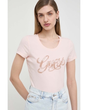 Guess t-shirt damski kolor różowy W4GI30 J1314