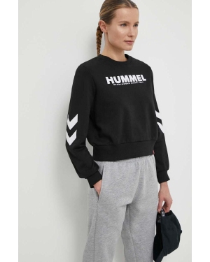 Hummel bluza bawełniana damska kolor czarny z nadrukiem