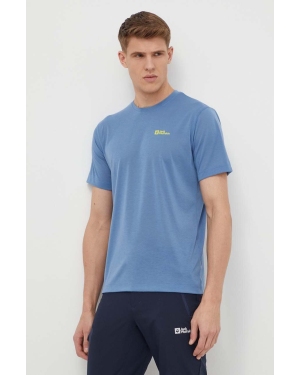 Jack Wolfskin t-shirt sportowy Vonnan kolor niebieski gładki