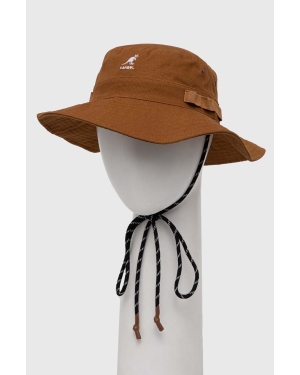 Kangol kapelusz bawełniany kolor brązowy bawełniany
