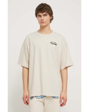 Karl Kani t-shirt męski kolor beżowy z nadrukiem
