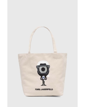 Karl Lagerfeld torebka bawełniana kolor beżowy