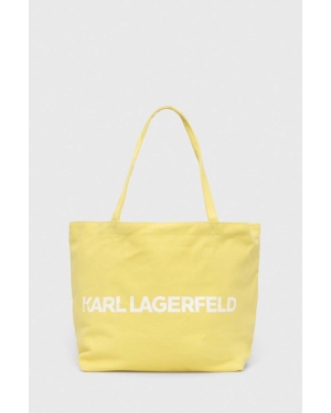 Karl Lagerfeld torebka bawełniana kolor żółty