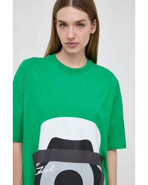 Karl Lagerfeld t-shirt bawełniany x Darcel Disappoints damski kolor zielony