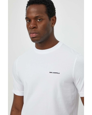 Karl Lagerfeld t-shirt męski kolor biały gładki