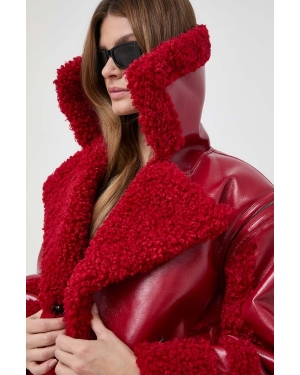 Karl Lagerfeld kurtka damska kolor czerwony przejściowa oversize