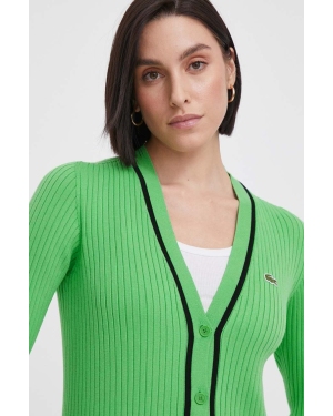 Lacoste sweter damski kolor zielony lekki