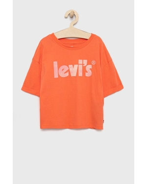 Levi's t-shirt bawełniany dziecięcy kolor pomarańczowy