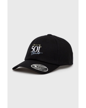 Levi's czapka kolor czarny z aplikacją