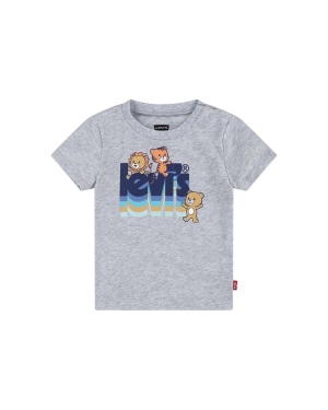 Levi's t-shirt bawełniany dziecięcy kolor szary z nadrukiem