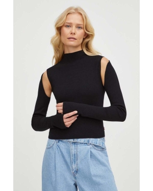Levi's sweter damski kolor czarny lekki z półgolfem