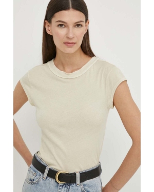 Marc O'Polo t-shirt bawełniany damski kolor beżowy