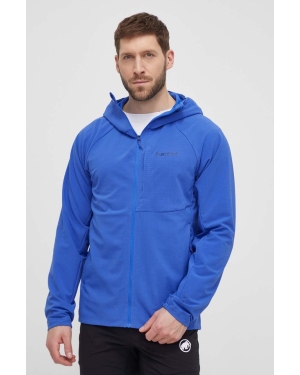 Marmot bluza sportowa Pinnacle DriClime Hoody kolor niebieski z kapturem gładka